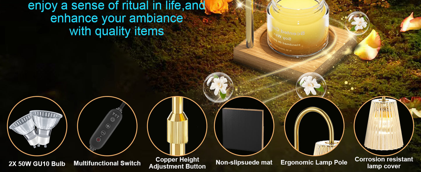 Aromatherapy Candlestick Lamp Wax Warmer Melting Electric Flameless Timer Bedroom Living Room Romantic Atmosphere Adjustable