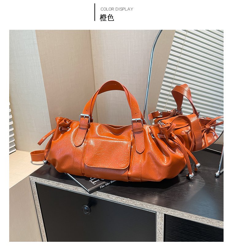 One Size Women's Bag Zipper Tote Bag PU Stitched Single Shoulder Crossbody Handbag2025Summer