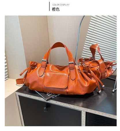 One Size Women's Bag Zipper Tote Bag PU Stitched Single Shoulder Crossbody Handbag2025Summer
