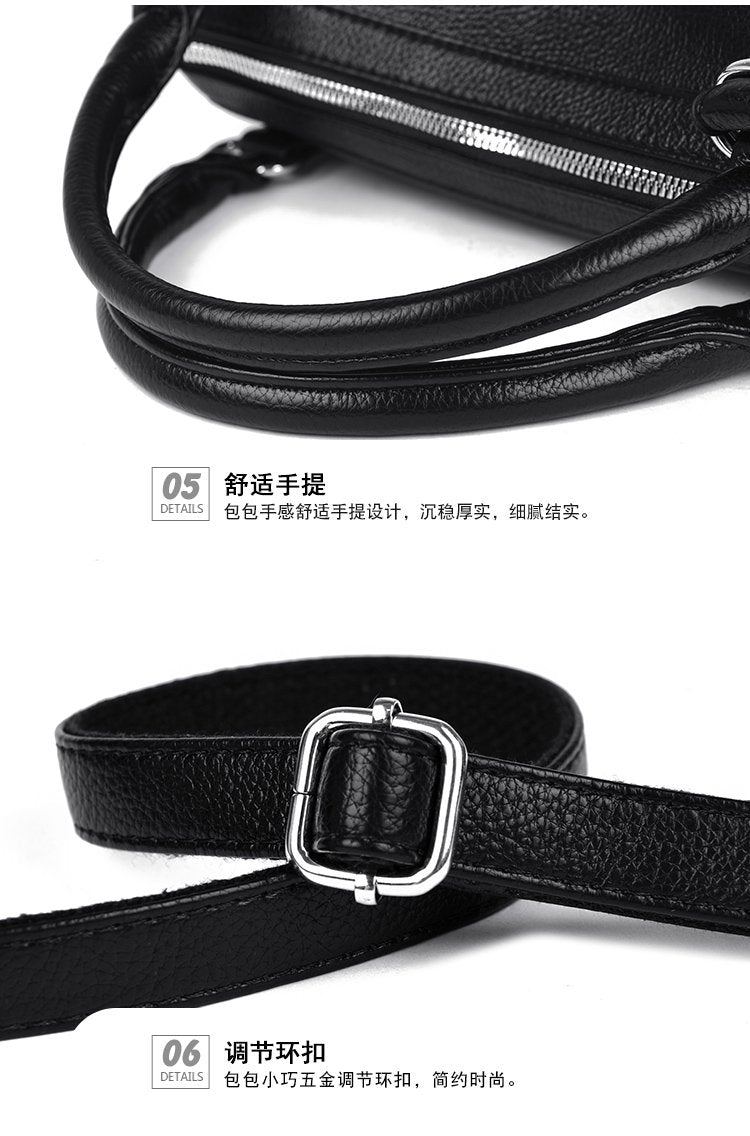 Women's bag three-way bag single shoulder crossbody handbag2025One-size-fits-all for summer PU Sewing Thread Zipper