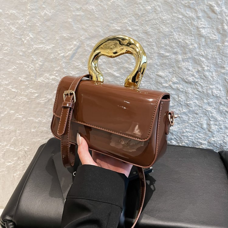 Shoulder Crossbody Handbag PU Women's Handbag Stitched Small Square Bag2025Summer Cover Style One Size