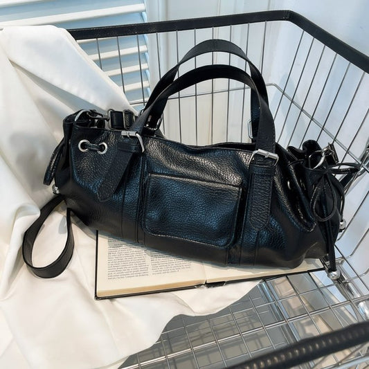 One Size Women's Bag Zipper Tote Bag PU Stitched Single Shoulder Crossbody Handbag2025Summer
