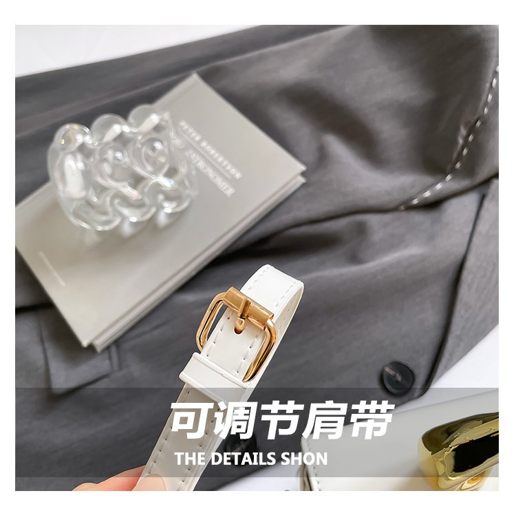Shoulder Crossbody Handbag PU Women's Handbag Stitched Small Square Bag2025Summer Cover Style One Size