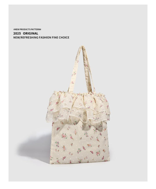 Oxford Textile Single Shoulder Bag One Size Women's Bag Open Small Square Bag2025Autumn