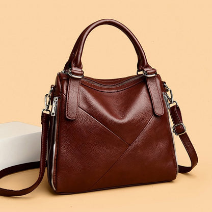 Women's bag three-way bag single shoulder crossbody handbag2025One-size-fits-all for summer PU Sewing Thread Zipper