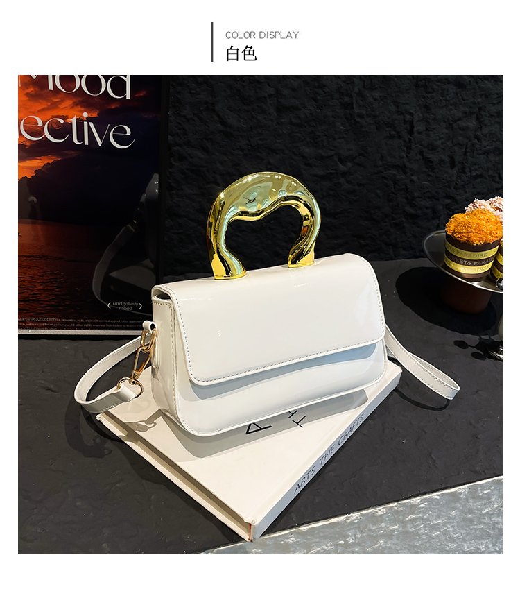 Shoulder Crossbody Handbag PU Women's Handbag Stitched Small Square Bag2025Summer Cover Style One Size