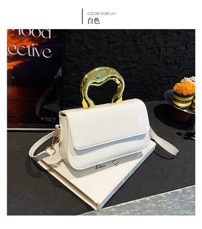 Shoulder Crossbody Handbag PU Women's Handbag Stitched Small Square Bag2025Summer Cover Style One Size