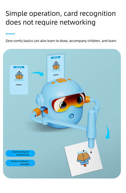Smart Drawing Robot Multifunctional Educational Toy for Children Elementary School Students Toddlers Baby Learning Doodle Enlightenment