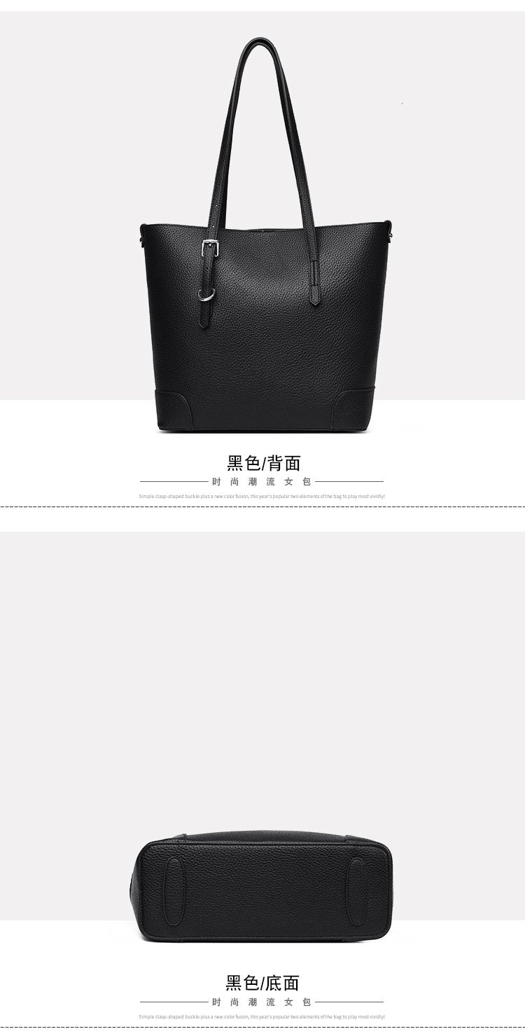 Average Size PU Zipper Shoulder Bag Women's Bag2025Autumn Tote Bag