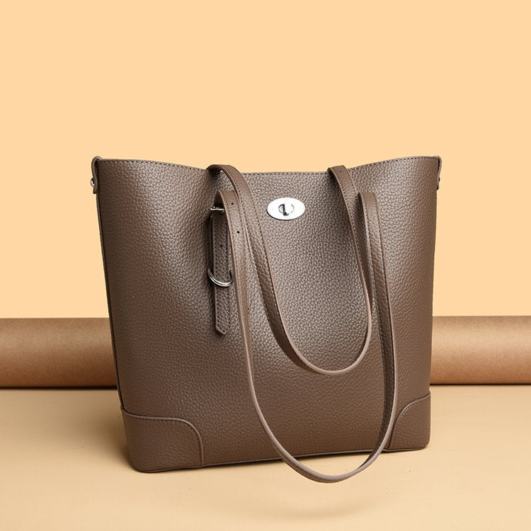 Average Size PU Zipper Shoulder Bag Women's Bag2025Autumn Tote Bag