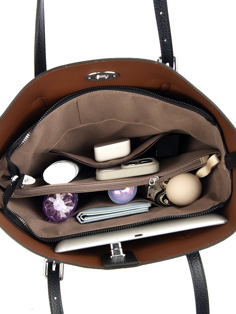 Average Size PU Zipper Shoulder Bag Women's Bag2025Autumn Tote Bag