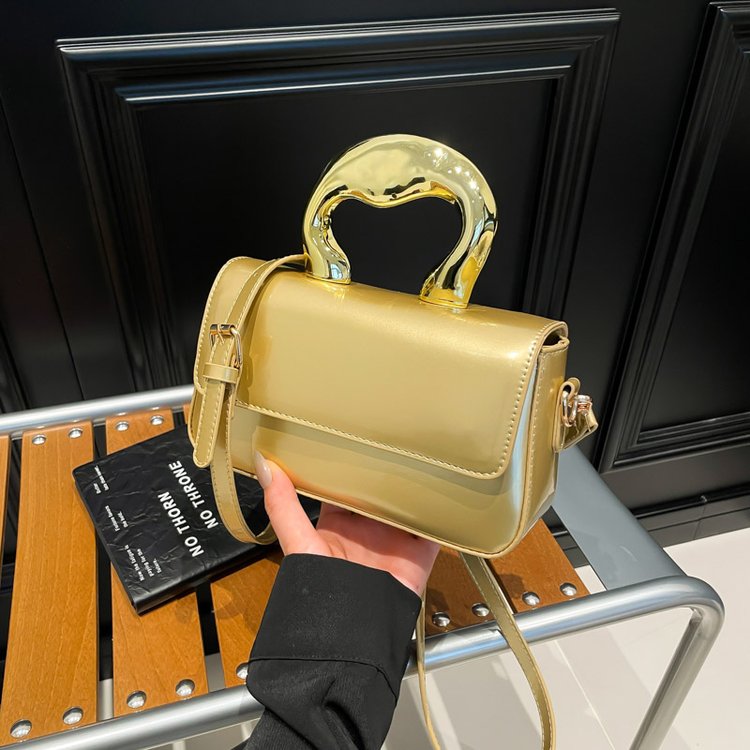 Shoulder Crossbody Handbag PU Women's Handbag Stitched Small Square Bag2025Summer Cover Style One Size