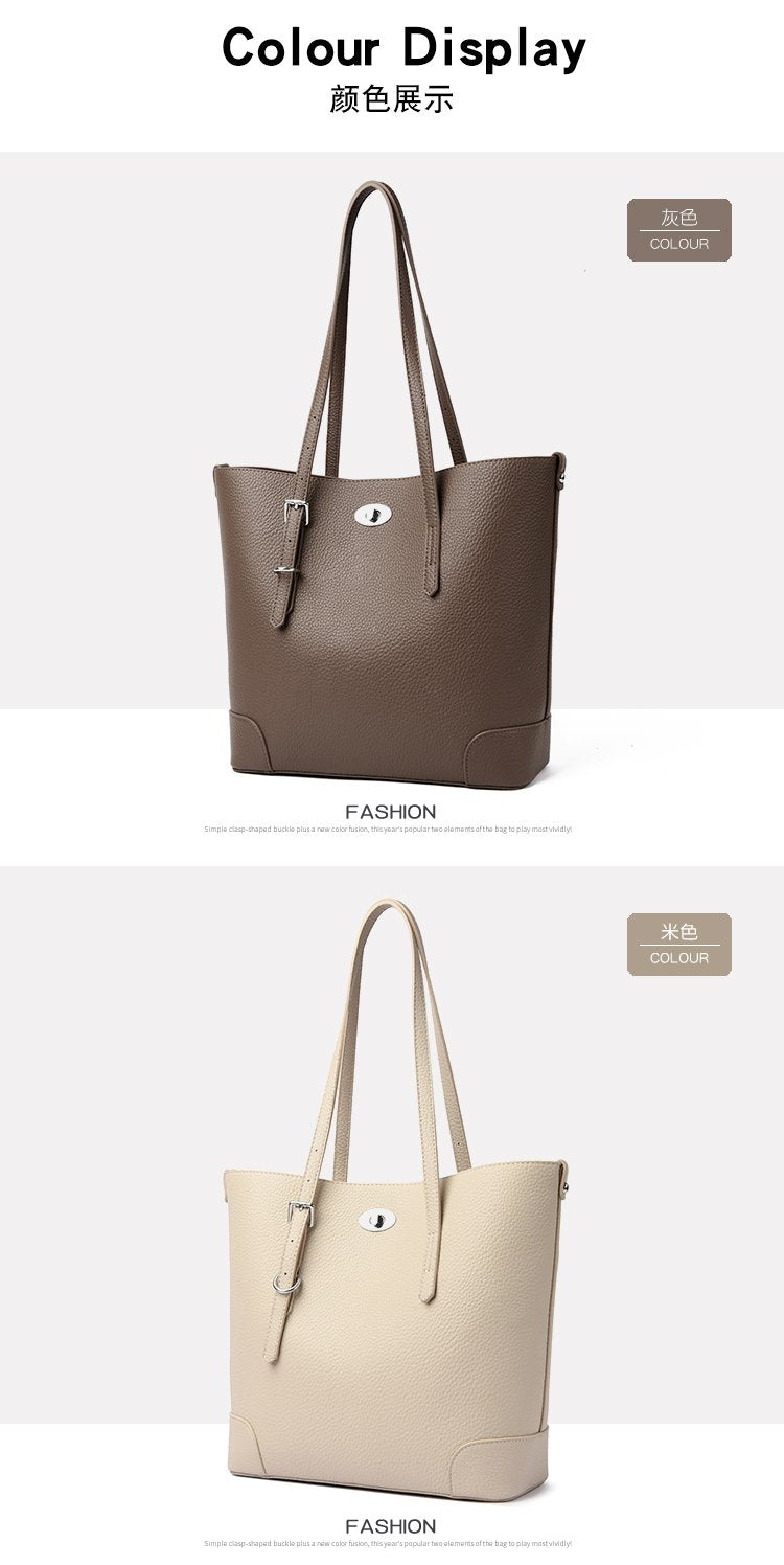 Average Size PU Zipper Shoulder Bag Women's Bag2025Autumn Tote Bag