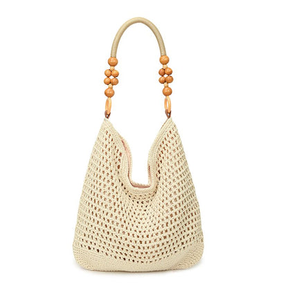 2025Summer woven bag one-size-fits-all women's bag single shoulder underarm bag magnetic clasp woven fabric