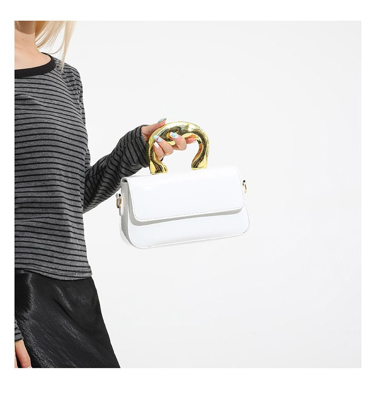 Shoulder Crossbody Handbag PU Women's Handbag Stitched Small Square Bag2025Summer Cover Style One Size