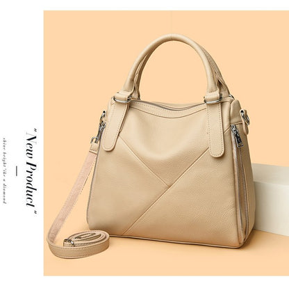 Women's bag three-way bag single shoulder crossbody handbag2025One-size-fits-all for summer PU Sewing Thread Zipper