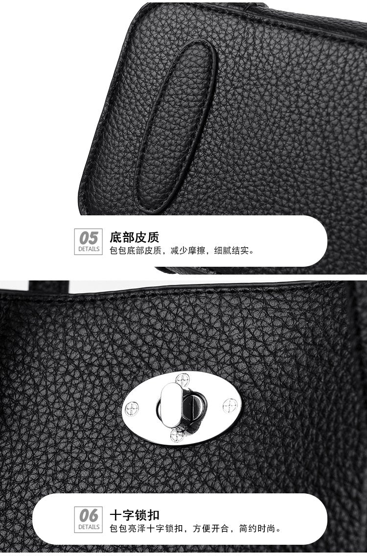 Average Size PU Zipper Shoulder Bag Women's Bag2025Autumn Tote Bag
