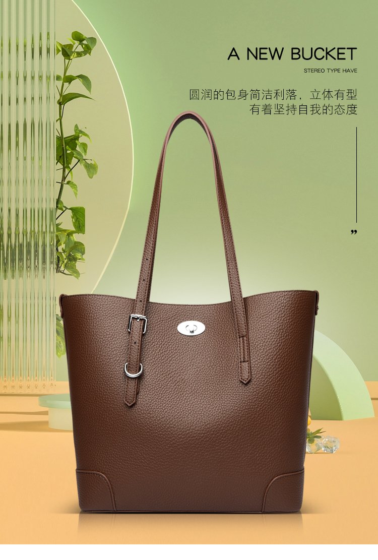 Average Size PU Zipper Shoulder Bag Women's Bag2025Autumn Tote Bag