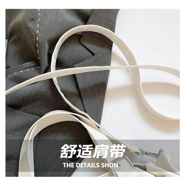 One Size Women's Bag Zipper Tote Bag PU Stitched Single Shoulder Crossbody Handbag2025Summer