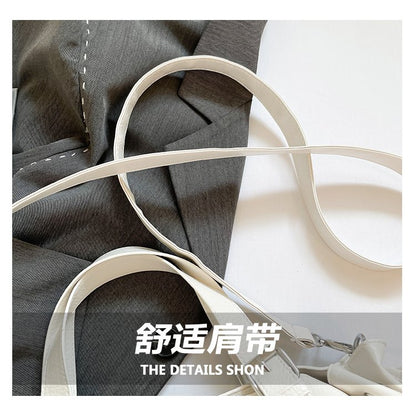 One Size Women's Bag Zipper Tote Bag PU Stitched Single Shoulder Crossbody Handbag2025Summer