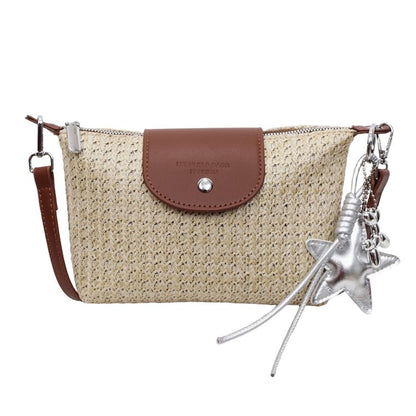 Magnetic Buckle Single Shoulder Crossbody Bag Without Accessories Mixed Material Women's Bag2025Autumn