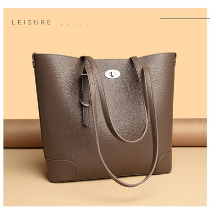 Average Size PU Zipper Shoulder Bag Women's Bag2025Autumn Tote Bag