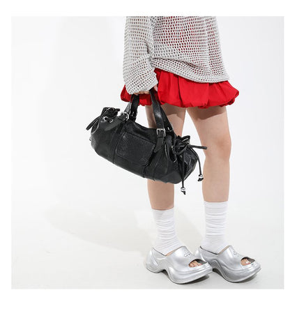 One Size Women's Bag Zipper Tote Bag PU Stitched Single Shoulder Crossbody Handbag2025Summer