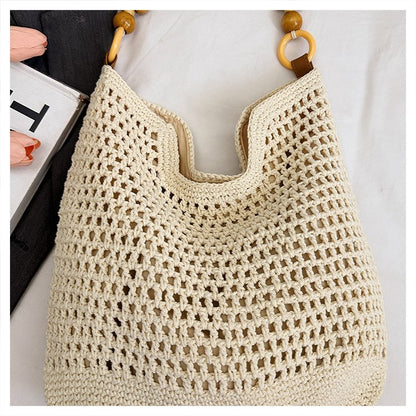 2025Summer woven bag one-size-fits-all women's bag single shoulder underarm bag magnetic clasp woven fabric