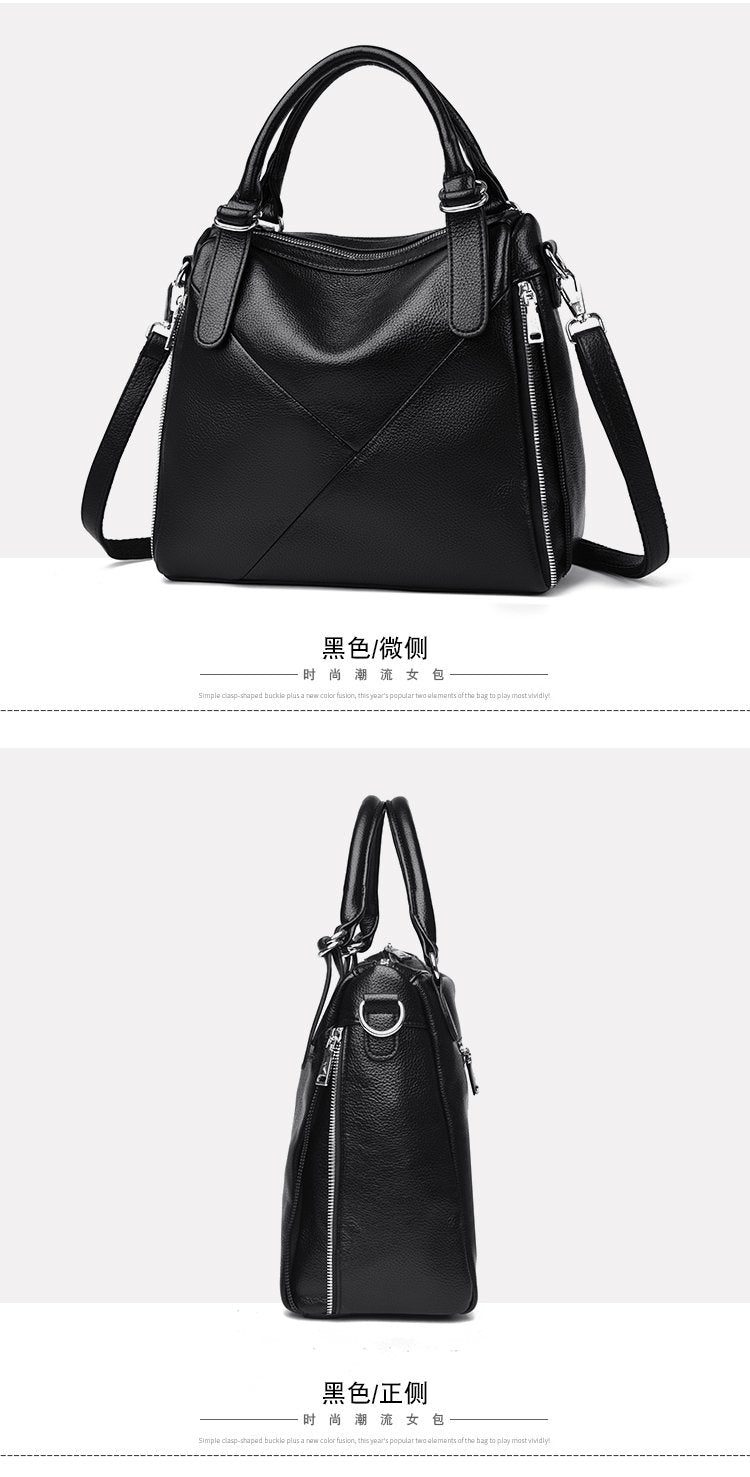 Women's bag three-way bag single shoulder crossbody handbag2025One-size-fits-all for summer PU Sewing Thread Zipper
