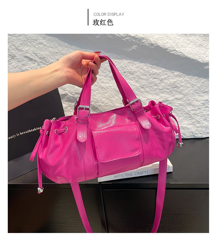 One Size Women's Bag Zipper Tote Bag PU Stitched Single Shoulder Crossbody Handbag2025Summer
