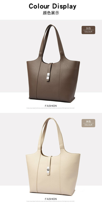Shoulder Handbag2025Summer Stitched Tote Bag PU One Size Zipper Women's Bag