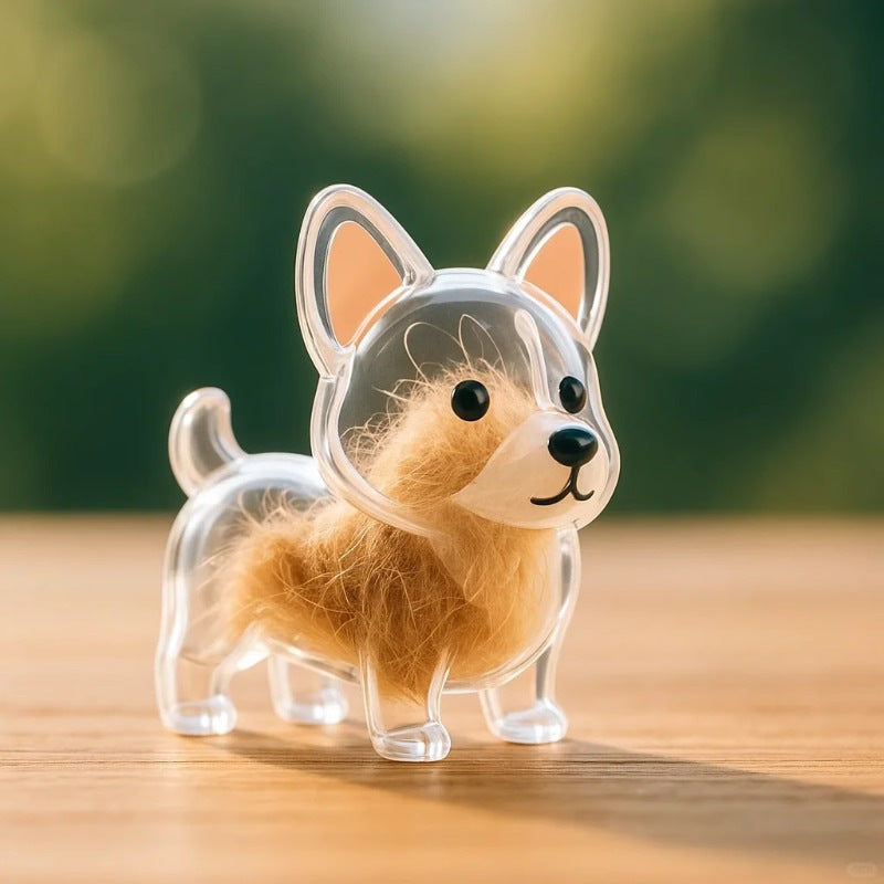 Pet Kitten Puppy Transparent Fur Storage Box Cute Animal Fur Ball Storage Pendant Decoration Commemorative Dustproof Box Gift