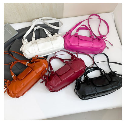 One Size Women's Bag Zipper Tote Bag PU Stitched Single Shoulder Crossbody Handbag2025Summer