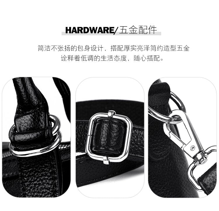 Women's bag three-way bag single shoulder crossbody handbag2025One-size-fits-all for summer PU Sewing Thread Zipper