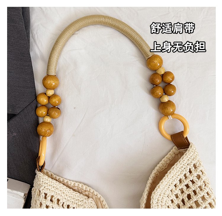 2025Summer woven bag one-size-fits-all women's bag single shoulder underarm bag magnetic clasp woven fabric