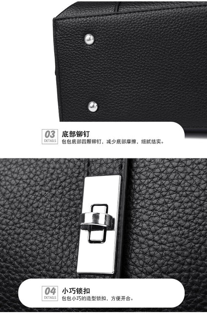 Shoulder Handbag2025Summer Stitched Tote Bag PU One Size Zipper Women's Bag