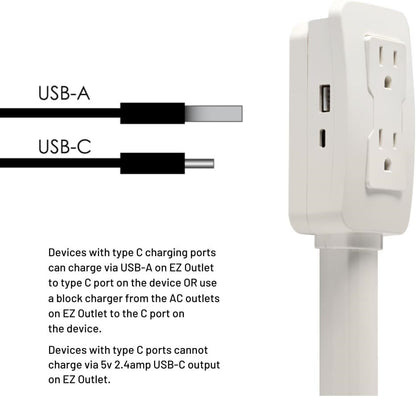 Power socket expander 2 sockets 180 °   rotation stretchable Electrical Outlet Extender Power socket sofa bedside table expander