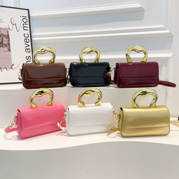 Shoulder Crossbody Handbag PU Women's Handbag Stitched Small Square Bag2025Summer Cover Style One Size