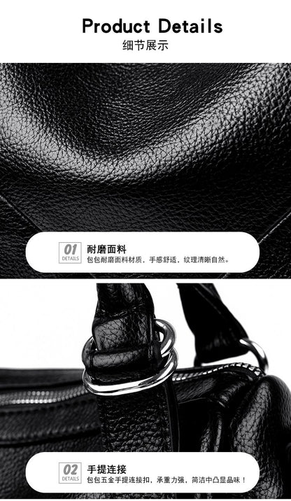 Women's bag three-way bag single shoulder crossbody handbag2025One-size-fits-all for summer PU Sewing Thread Zipper