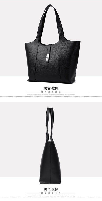 Shoulder Handbag2025Summer Stitched Tote Bag PU One Size Zipper Women's Bag