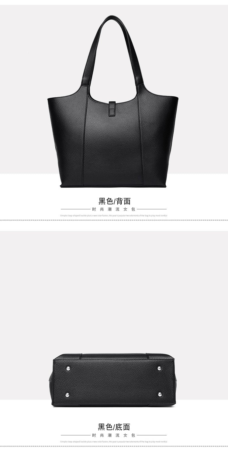 Shoulder Handbag2025Summer Stitched Tote Bag PU One Size Zipper Women's Bag